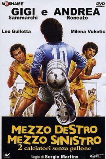 Locandina: Mezzo destro mezzo sinistro - 2 calciatori senza pallone